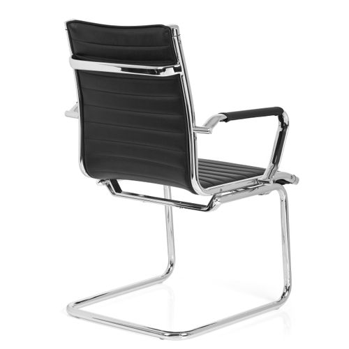 Chaises Cantilever Vemona V Simili Noir Accoudoirs Compris