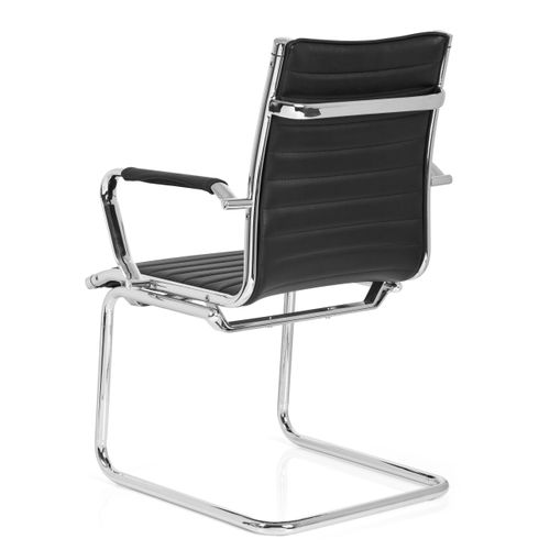 Chaises Cantilever Vemona V Simili Noir Accoudoirs Compris