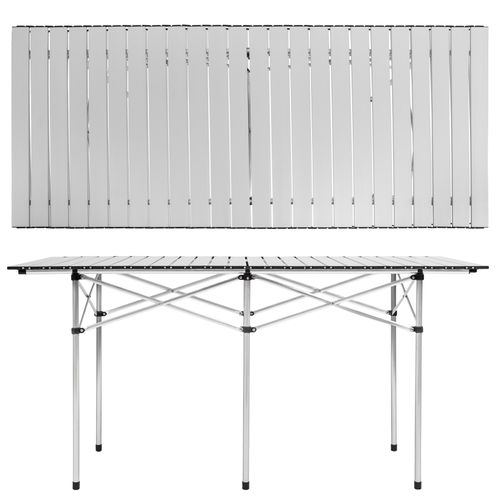 1 Table De Camping En Aluminium En Aluminium Gris