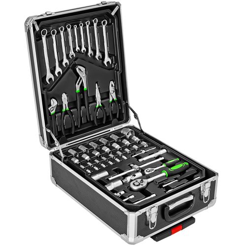 Caisse à Outils En Aluminium 1200 Pièces 4 Niveaux Chariot Verrouillable 37x20x47cm