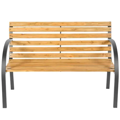 Banc De Jardin 2 Places Stable En Pin De Chine Marron Intérieur Extérieur 119,5x62x83cm