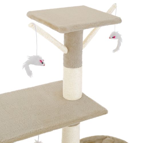 1 Arbre À Chat Dominique En Sisal, Mdf Beige