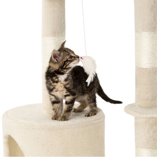 1 Arbre À Chat Dominique En Sisal, Mdf Beige