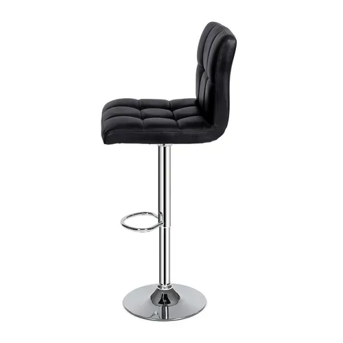 Lot De 2 Tabourets De Bar Cuir Synthétique Hauteur 62,5-82,5 Cm Noir