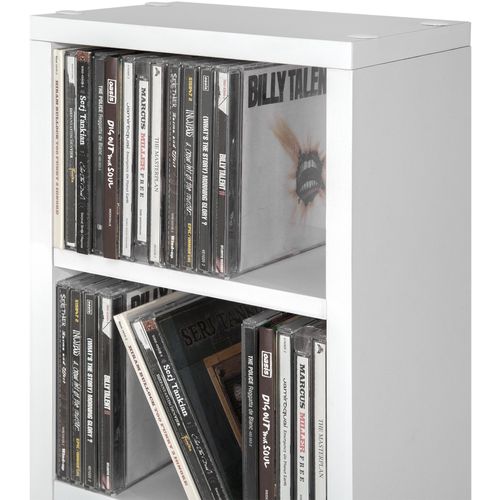 étagère Dvd Cd Juliane En Bois Mdf Blanc