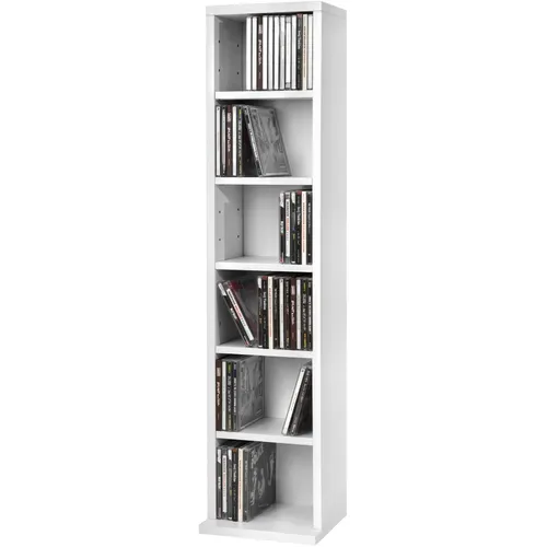 étagère Dvd Cd Juliane En Bois Mdf Blanc