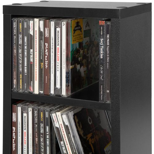 étagère Dvd Cd Juliane En Bois Mdf Noir