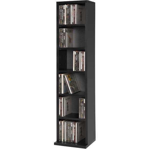 étagère Dvd Cd Juliane En Bois Mdf Noir