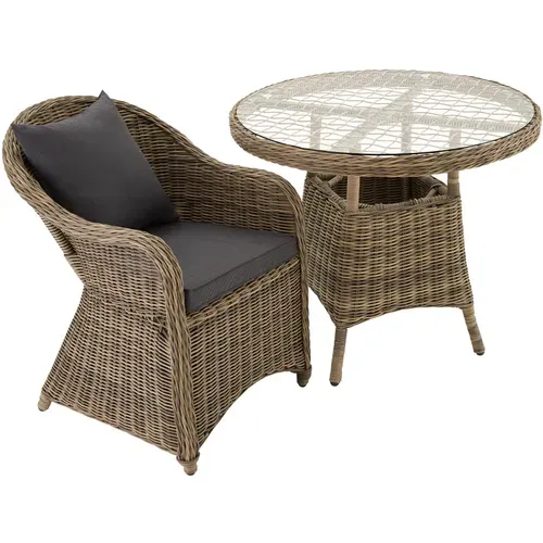 Fauteuil En Rotin Det#x27;aluminium En Résine Tressée, Aluminium Marron Naturel