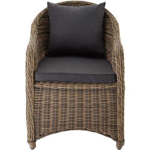 Fauteuil En Rotin Det#x27;aluminium En Résine Tressée, Aluminium Marron Naturel