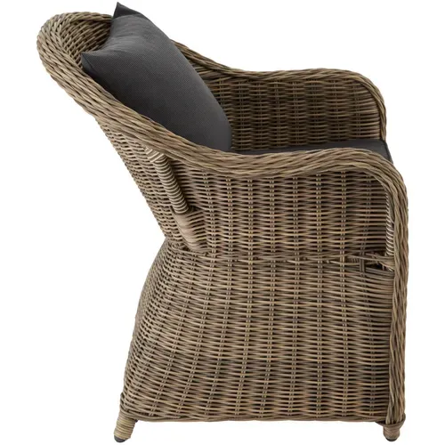 Fauteuil En Rotin Det#x27;aluminium En Résine Tressée, Aluminium Marron Naturel