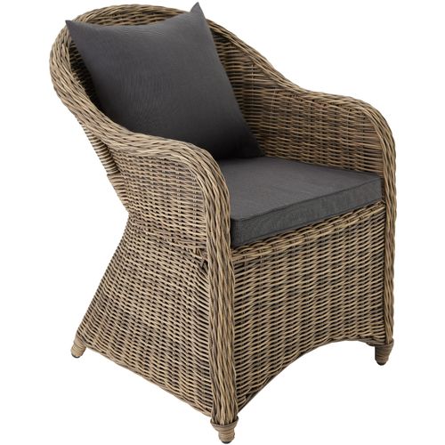 Fauteuil En Rotin Det#x27;aluminium En Résine Tressée, Aluminium Marron Naturel
