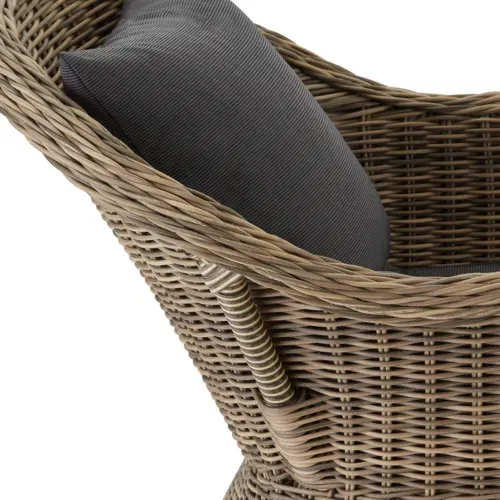 Fauteuil En Rotin Det#x27;aluminium En Résine Tressée, Aluminium Marron Naturel