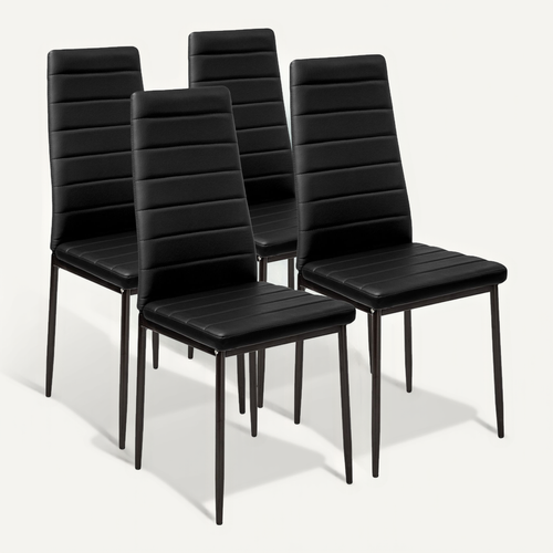 Lot De 4 Chaise De Salle À Manger Thomas En Matière Synthétique Noir