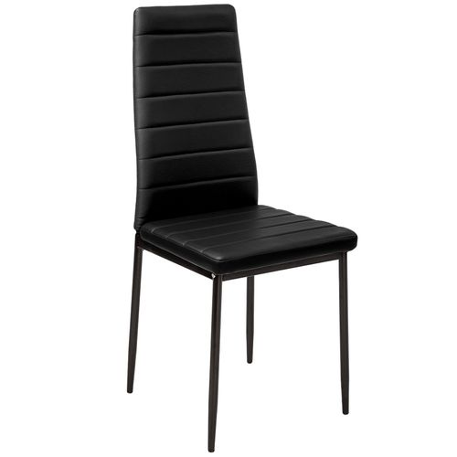 Ensemble De 6 Chaises De Salle à Manger Rembourrées Aspect Cuir Noir