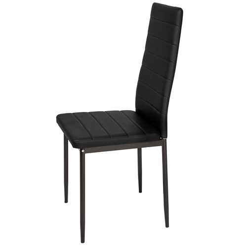 Ensemble De 6 Chaises De Salle à Manger Rembourrées Aspect Cuir Noir