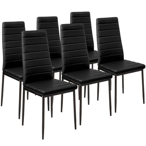 Ensemble De 6 Chaises De Salle à Manger Rembourrées Aspect Cuir Noir