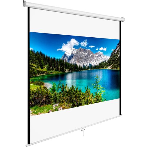 écran De Projection Extensible Mural En Polyester Blanc