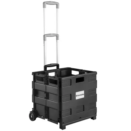 Chariot De Courses à Roulettes En Plastique Abs Noir