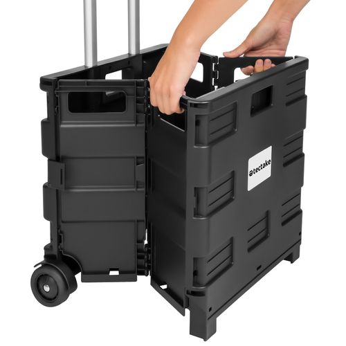 Chariot De Courses à Roulettes En Plastique Abs Noir