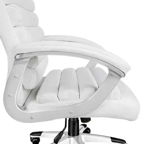 Fauteuil De Direction Rembourrage Ondulé Blanc