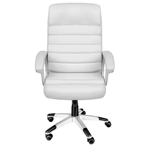 Fauteuil De Direction Rembourrage Ondulé Blanc