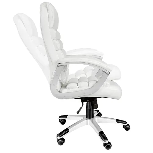 Fauteuil De Direction Rembourrage Ondulé Blanc