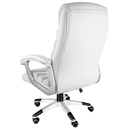 Fauteuil De Direction Rembourrage Ondulé Blanc