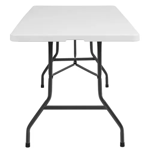 Table de jardin pliante, de réception, de camping en acier et en plastique 183 x 76 x 74 cm blanc