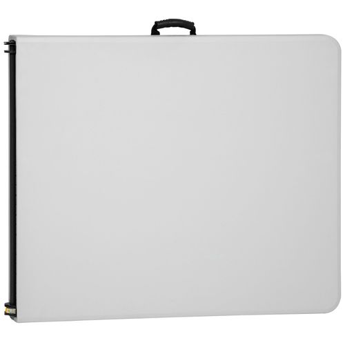 Table de jardin pliante, de réception, de camping en acier et en plastique 183 x 76 x 74 cm blanc