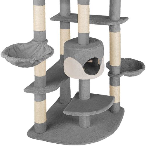 1 Arbre À Chat Fippi En Sisal, Mdf Gris/blanc