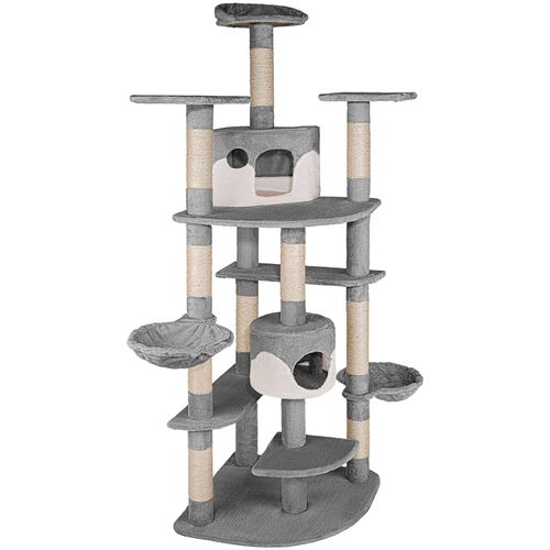 1 Arbre À Chat Fippi En Sisal, Mdf Gris/blanc