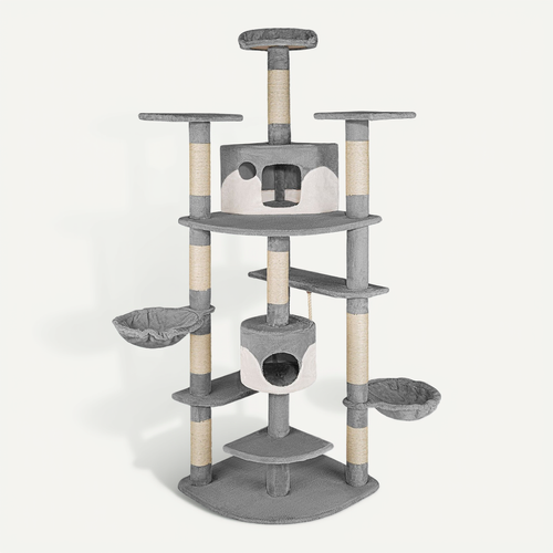 1 Arbre À Chat Fippi En Sisal, Mdf Gris/blanc