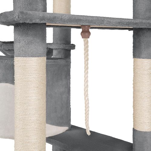 1 Arbre À Chat Fippi En Sisal, Mdf Gris/blanc