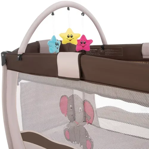 1 Lit De Voyage Pour Enfants Peu Encombrant éléphant En Nylon Marron