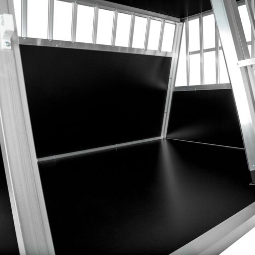 1 Cage De Transport Pour Chiens Double Sécurisée En Aluminium Noir