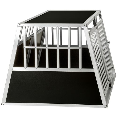 1 Cage De Transport Pour Chiens Double Sécurisée En Aluminium Noir