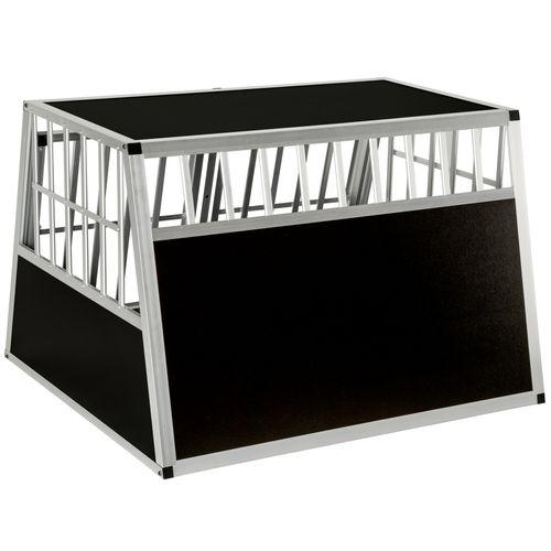 1 Cage De Transport Pour Chiens Double Sécurisée En Aluminium Noir