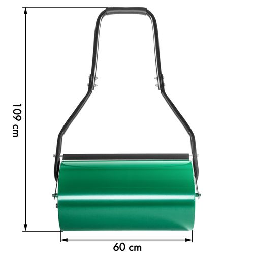 Rouleau à Gazon équipé D'un Large Tambour En Acier Vert