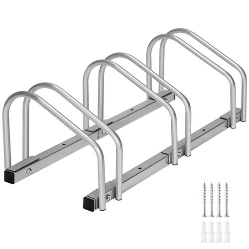 1 Support À Bicyclette En Acier Enduit De Poudre Argent