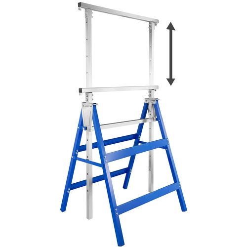 Lot De 2 Tréteaux Télescopiques En Acier Bleu