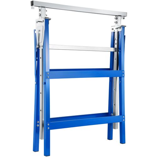 Lot De 2 Tréteaux Télescopiques En Acier Bleu