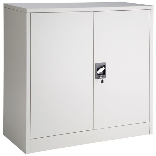 Armoire Métallique De Bureau Verrouillable 2 étagères Réglables Acier Gris 90x40x90cm