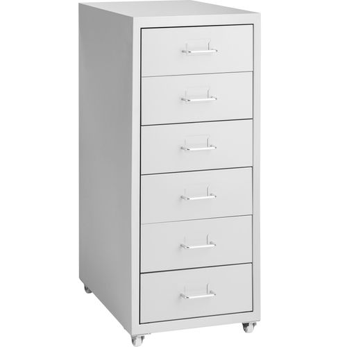 Caisson De Bureau à Roulettes En Métal En Acier Gris Clair