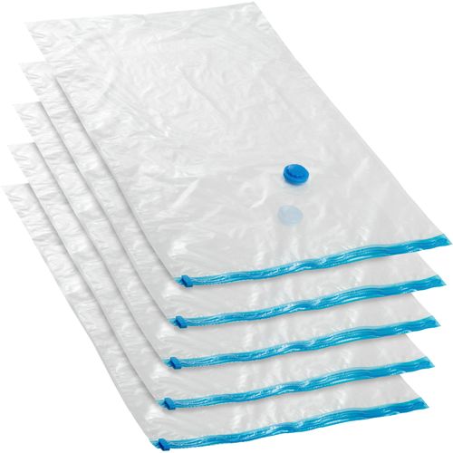 Lot De 5 Sacs Sous Vide En 3 Tailles En Plastique Blanc Transparent