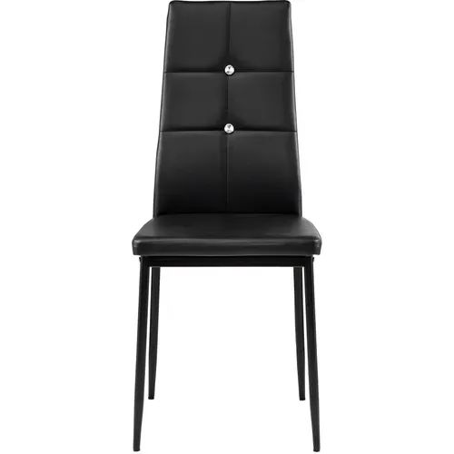 Ensemble De 6 Chaises Salle à Manger Paillettes Cuir Synthétique Noir