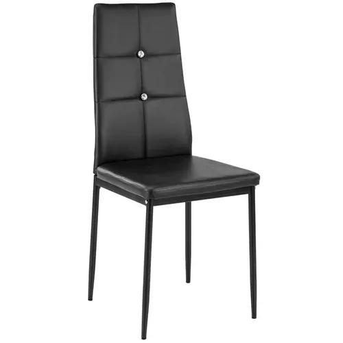 Ensemble De 6 Chaises Salle à Manger Paillettes Cuir Synthétique Noir