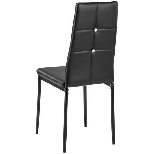 Ensemble De 6 Chaises Salle à Manger Paillettes Cuir Synthétique Noir