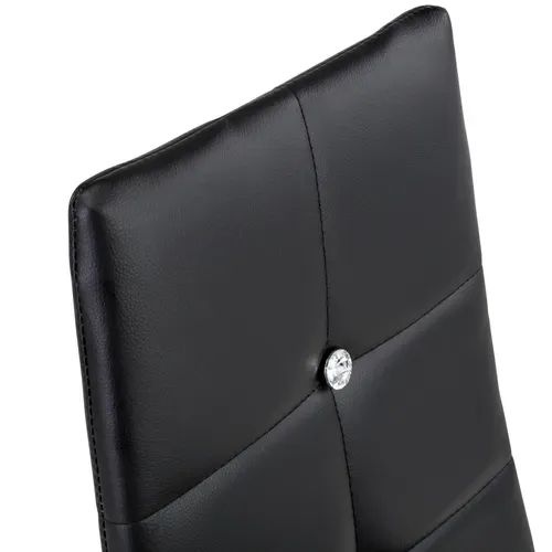 Ensemble De 6 Chaises Salle à Manger Paillettes Cuir Synthétique Noir