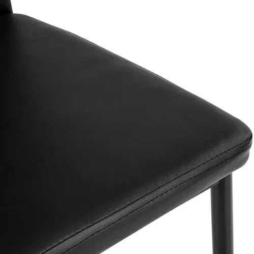 Ensemble De 6 Chaises Salle à Manger Paillettes Cuir Synthétique Noir